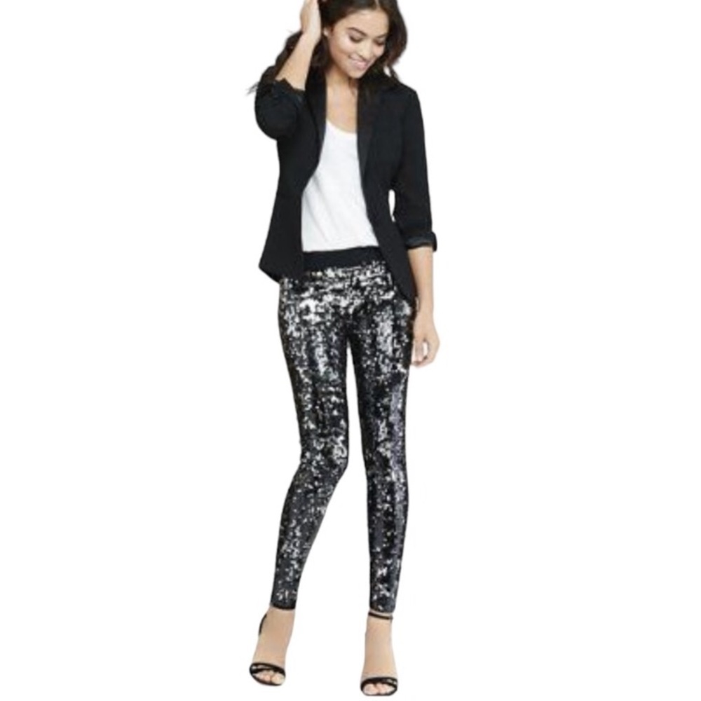Express size Large Black sequin pull on legging run a bit large fits 12-14